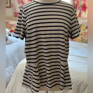 Ralph Lauren Navy and White Striped Tee